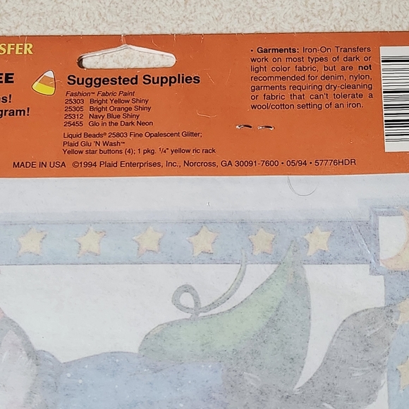 VTG NWT Plaid Brand Cat And Pumpkin No-Sew Transfer - Picture 5 of 6